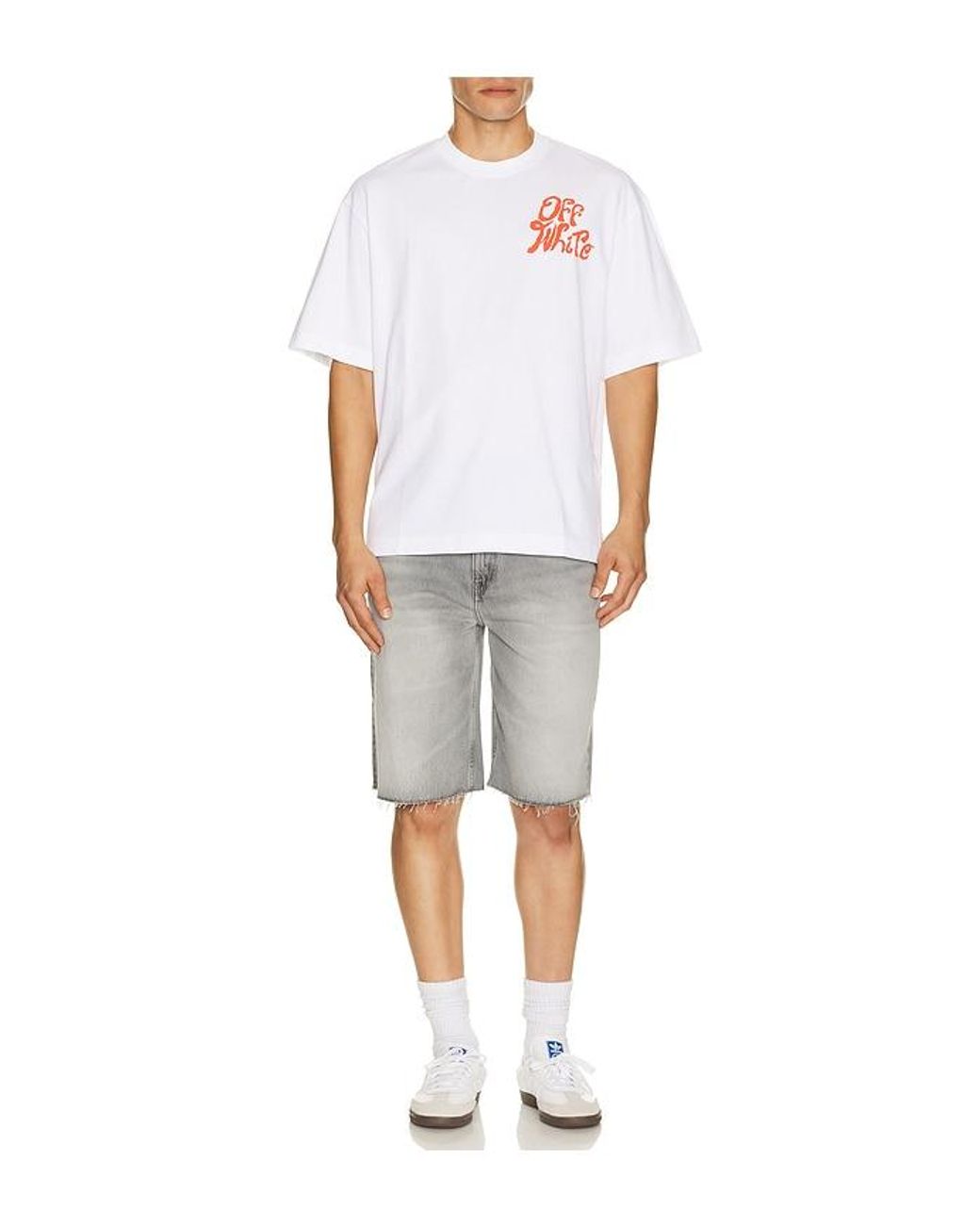 Off-White c/o Virgil Abloh White Grass Ink Logo Skate Tee for men