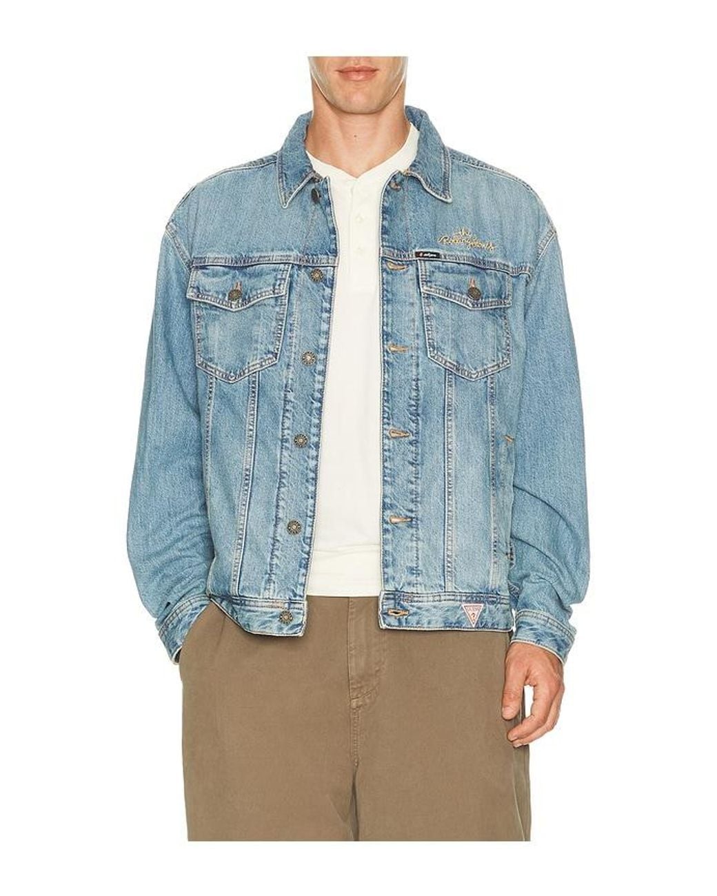 Guess Blue X Rolling Stones Trucker Jacket for men
