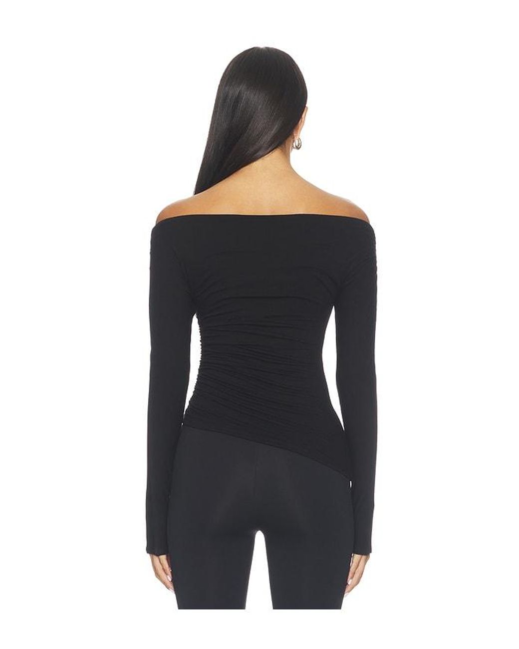 Naked Wardrobe Black Nw Off-Shoulder Asymmetric Top