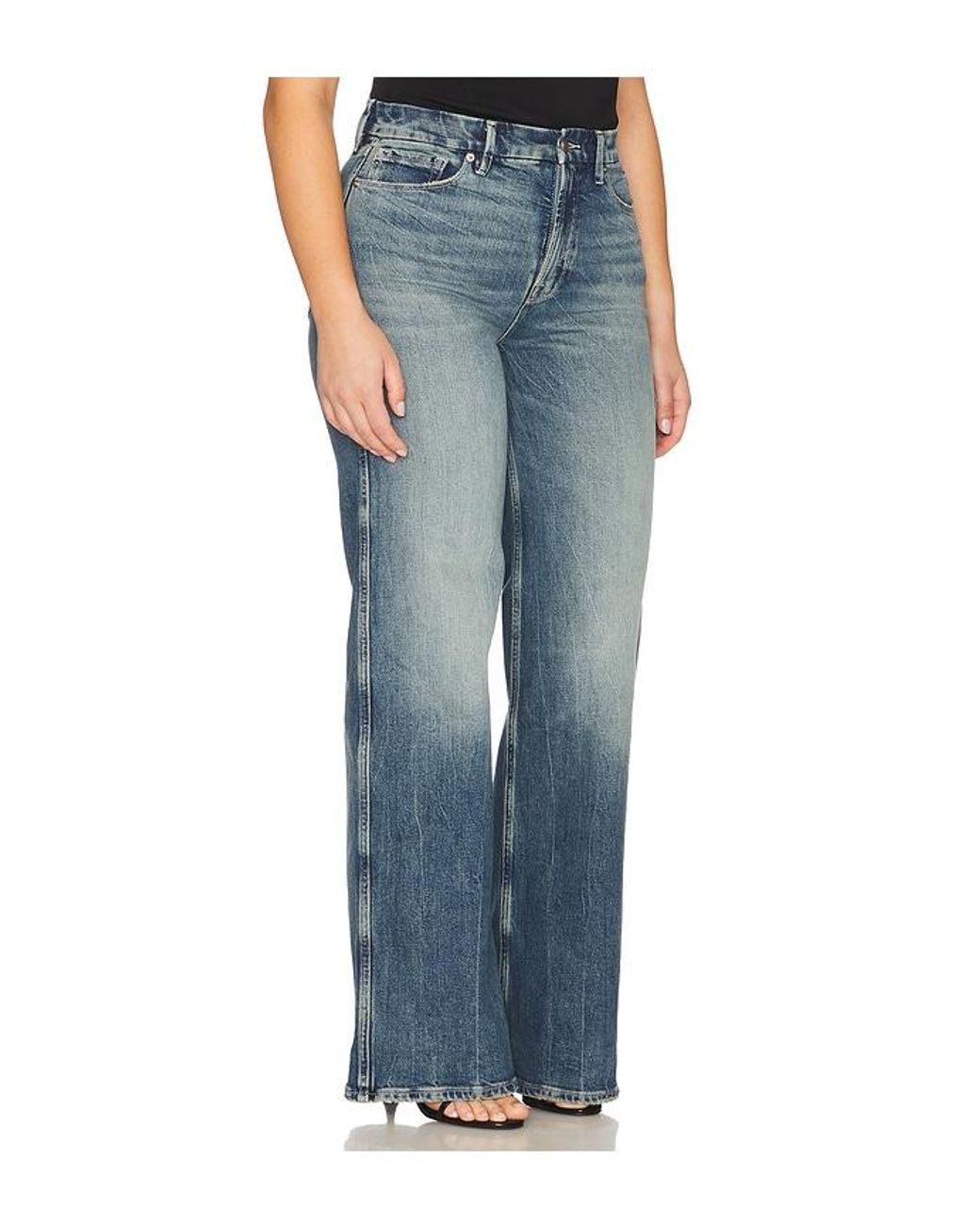 GOOD AMERICAN Blue Good Skate Wide Jeans