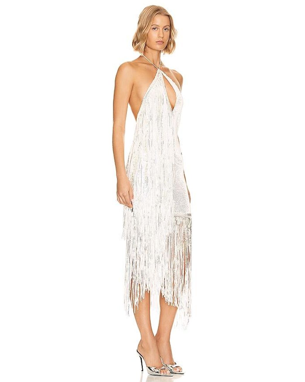ROTATE BIRGER CHRISTENSEN Mini Fringe Dress in White | Lyst