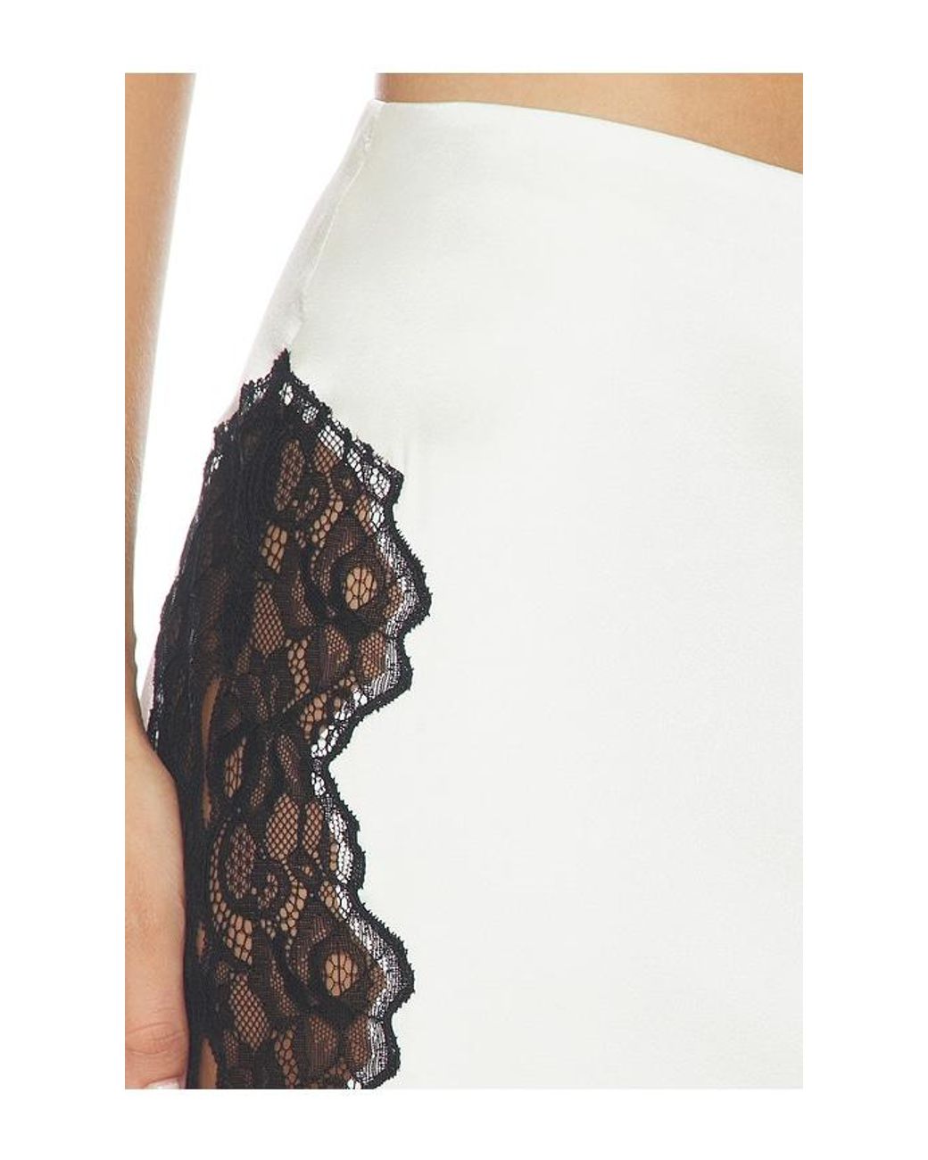 Naked Wardrobe White Silk Lace Mini Skirt