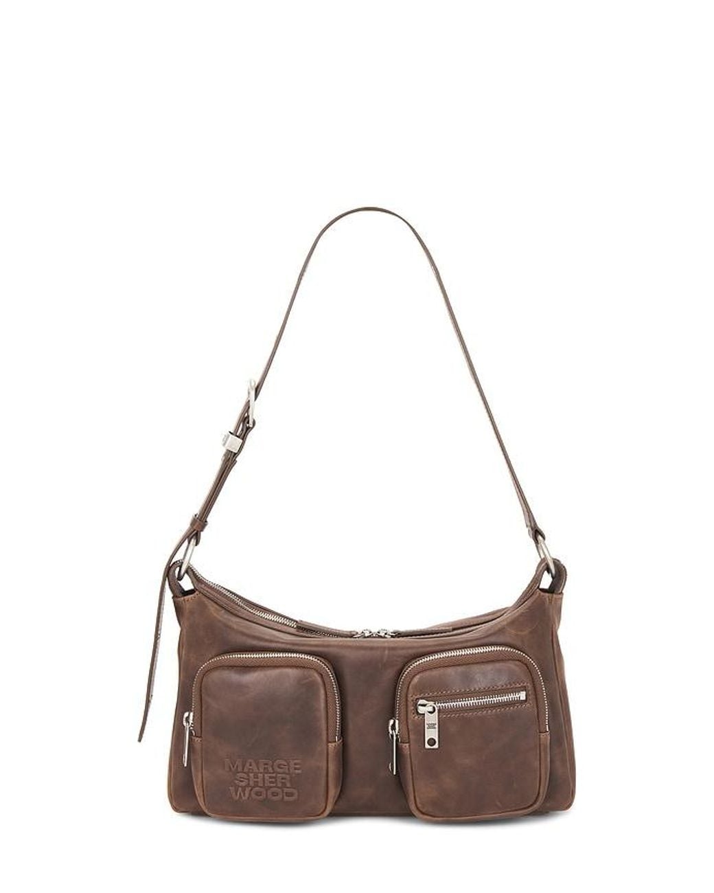 MARGE SHERWOOD Brown Outpocket Hobo Bag