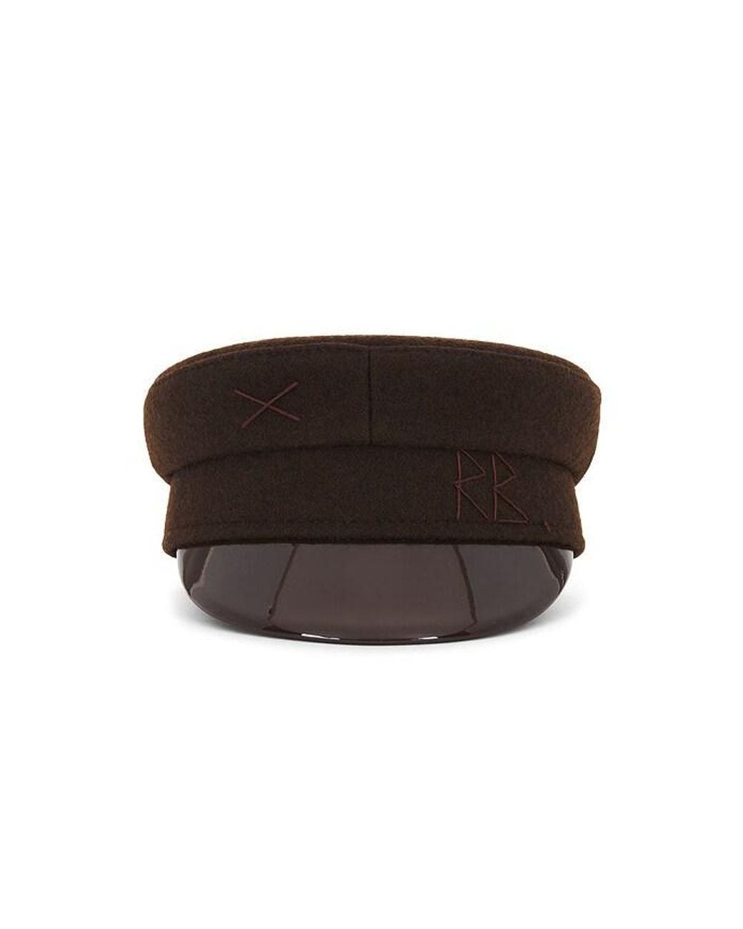 Ruslan Baginskiy Black Wool Blend Baker Boy Cap