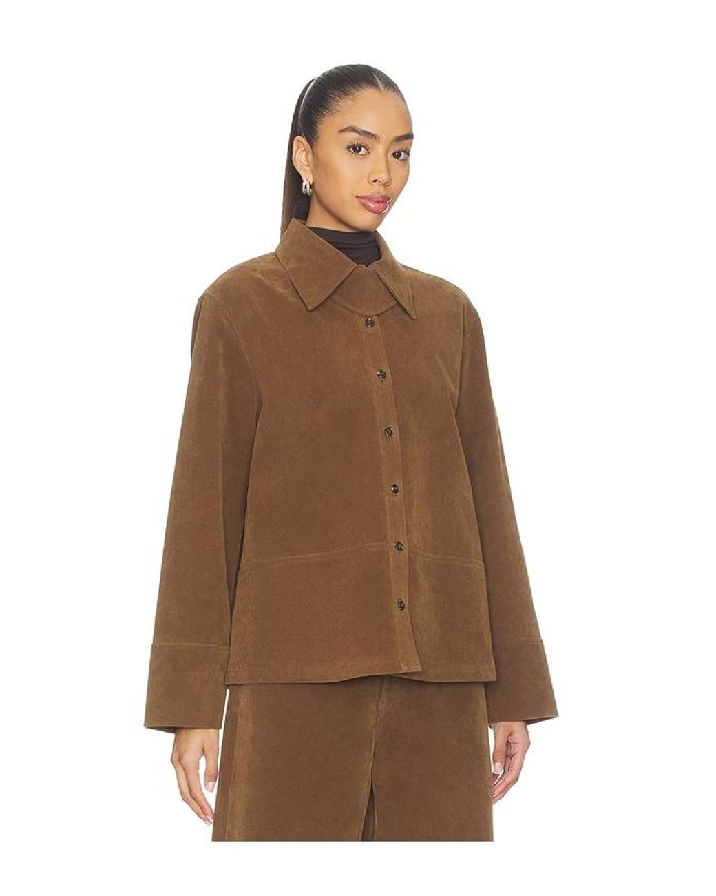 Apparis Brown Ren Sans Suede Overshirt