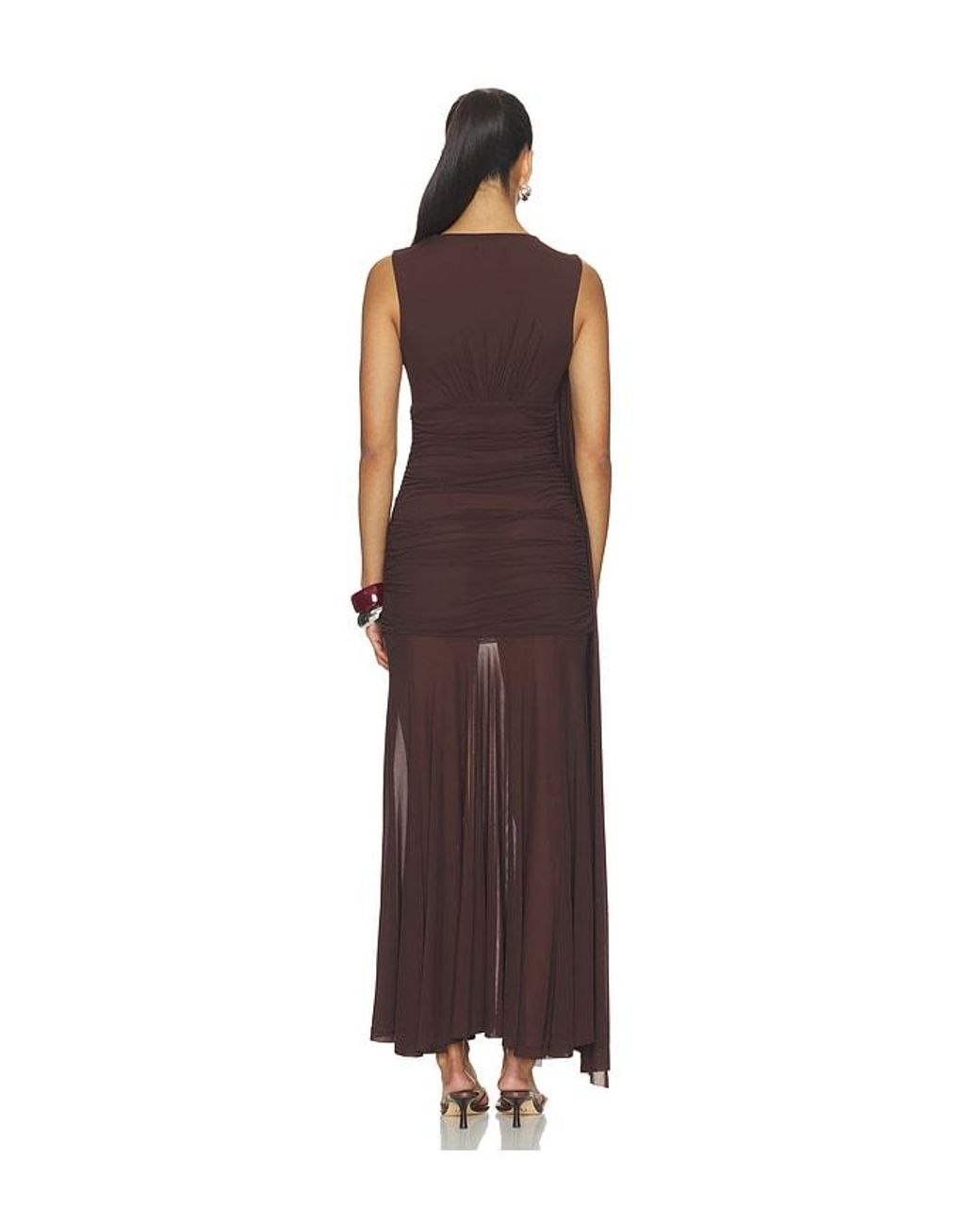 Bardot Brown Alverie Mesh Maxi Dress