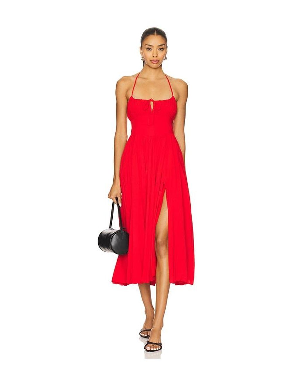 MAJORELLE Red Summer Midi Dress