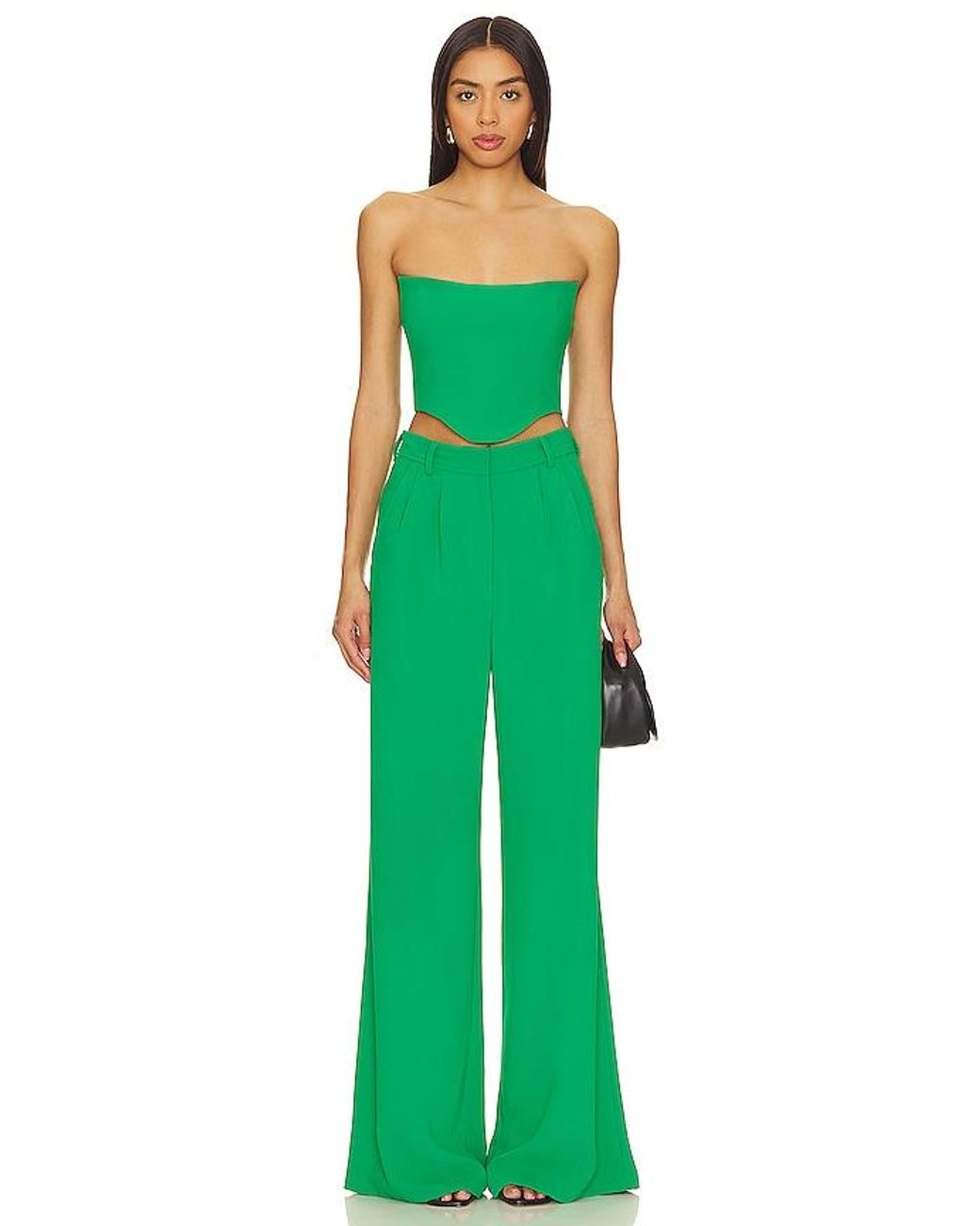 Amanda Uprichard Green Sabine Crop Top
