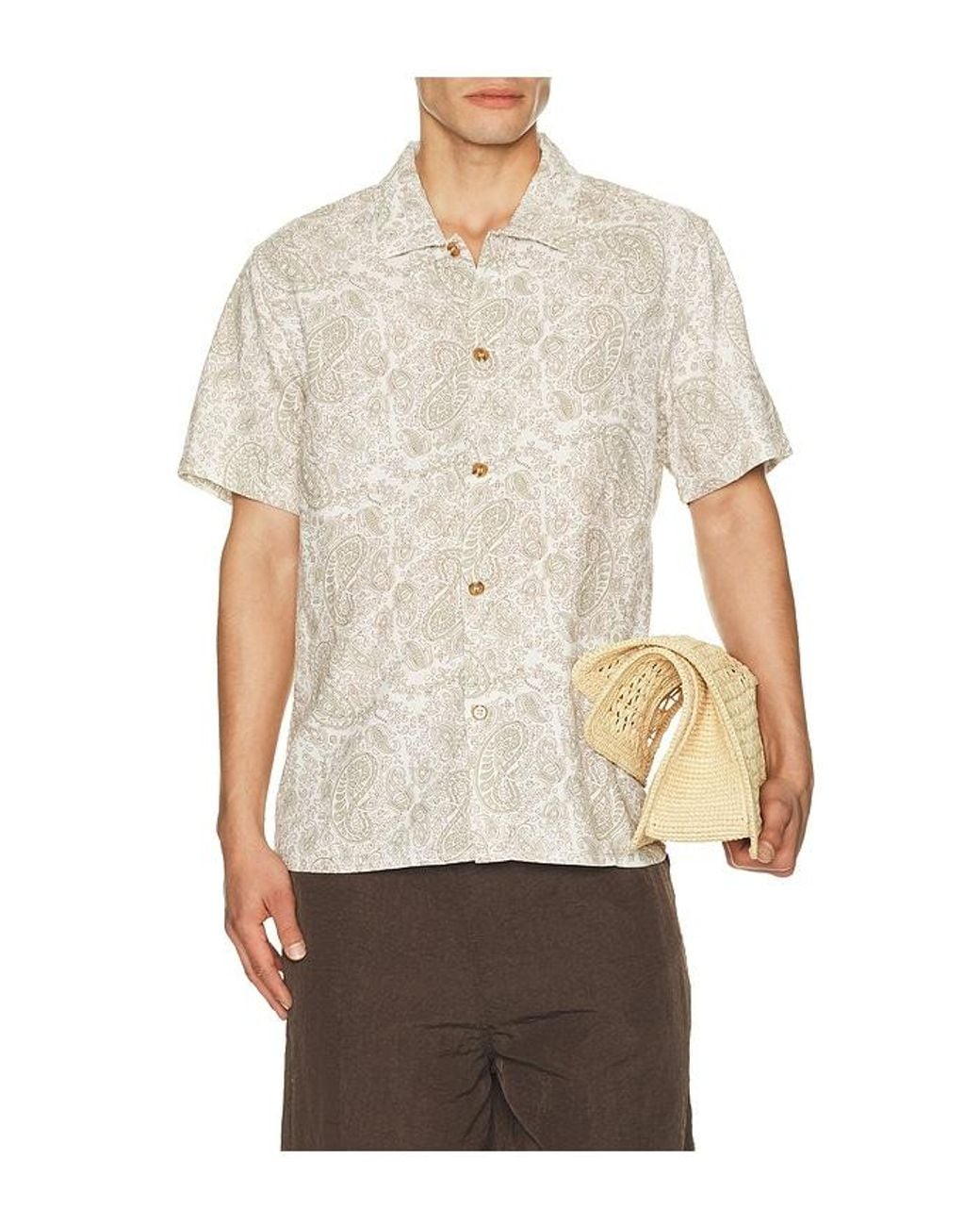 Rhythm Natural Tally Paisley Shirt for men