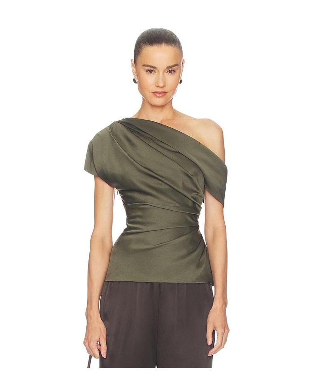 Jonathan Simkhai Green Phoebe Draped Top