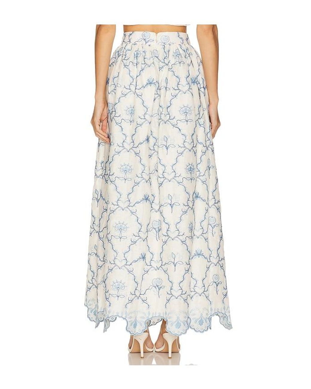 Agua Bendita White Tangelo Maxi Skirt