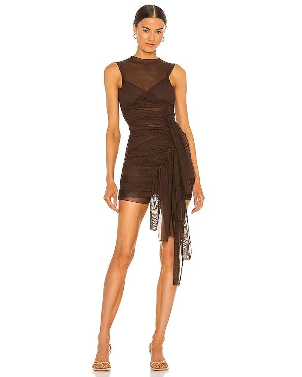 Kim Shui Brown Jersey Tie Top