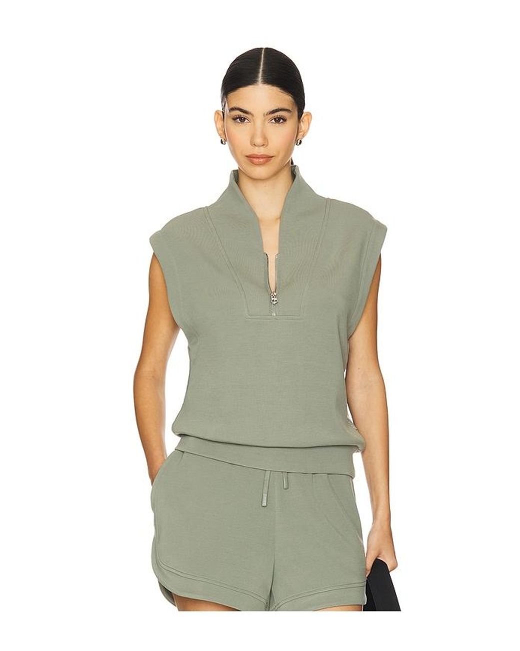Varley Green Loretta Half Zip Sweatshirt