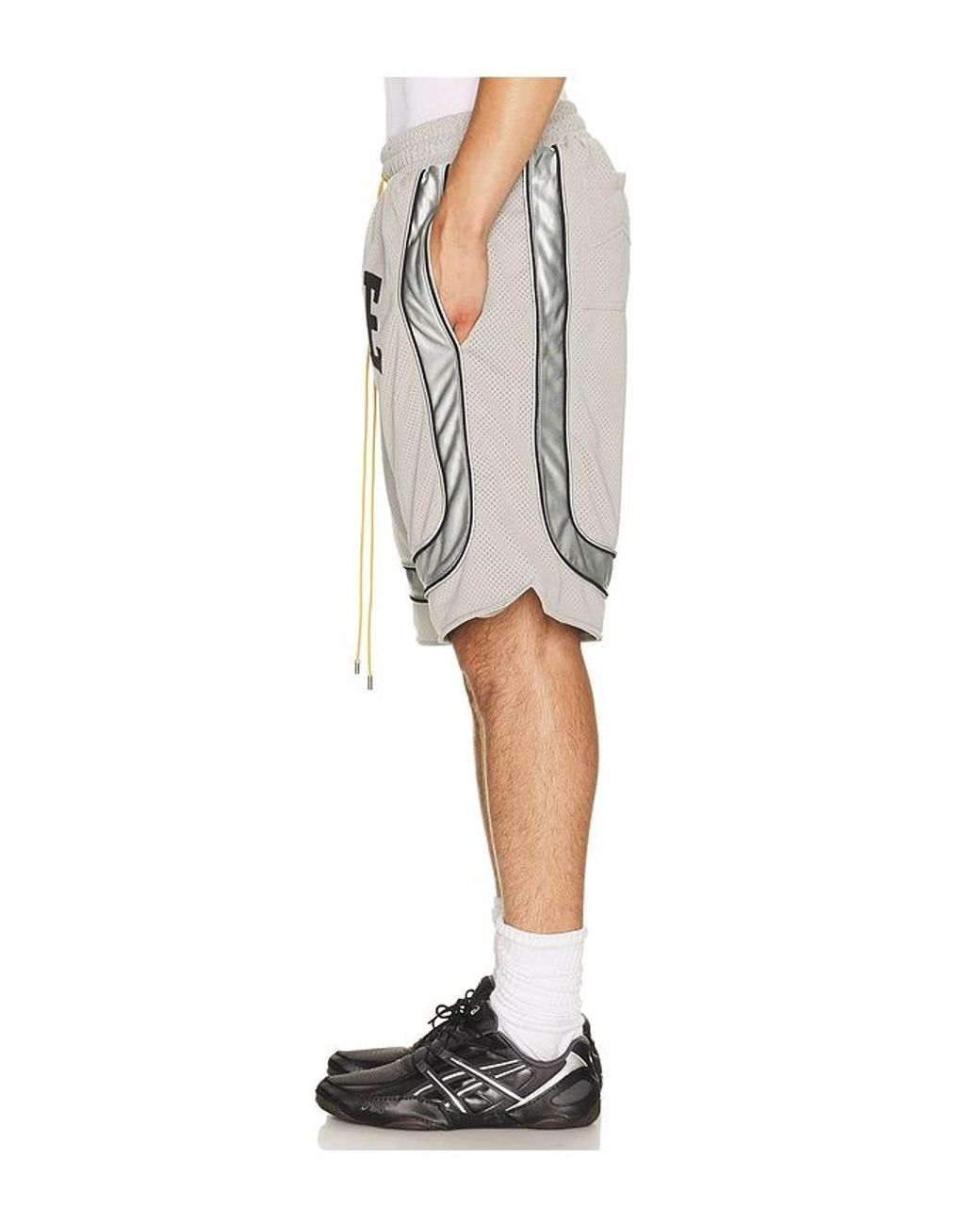 Rhude Multicolor Baggy Mesh Collegiate Logo Shorts for men