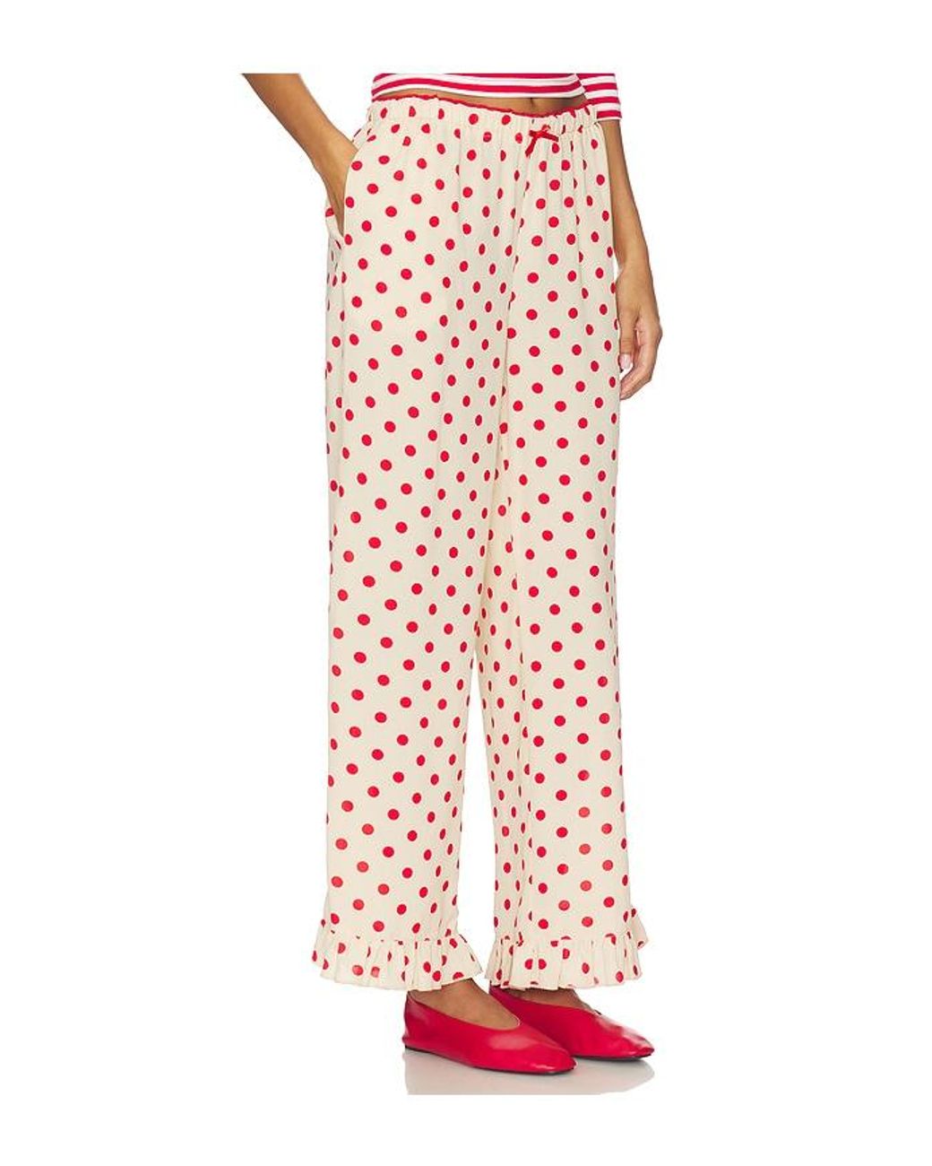 Lisa Says Gah White Liora Ruffle Pant