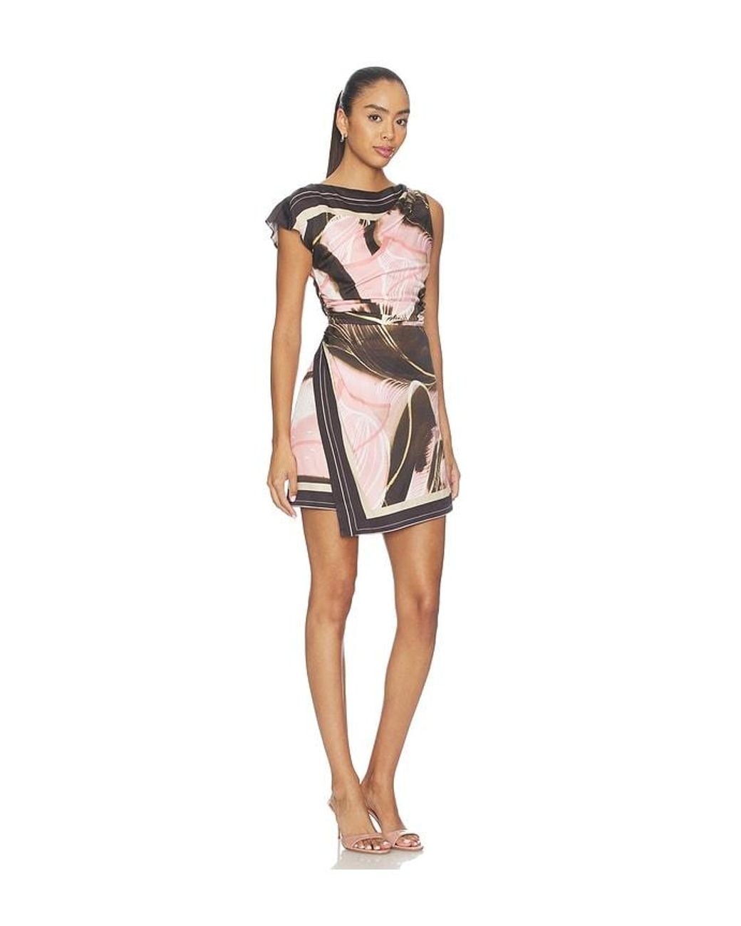 AMUR Multicolor Jovie Asymmetrical Mini Dress