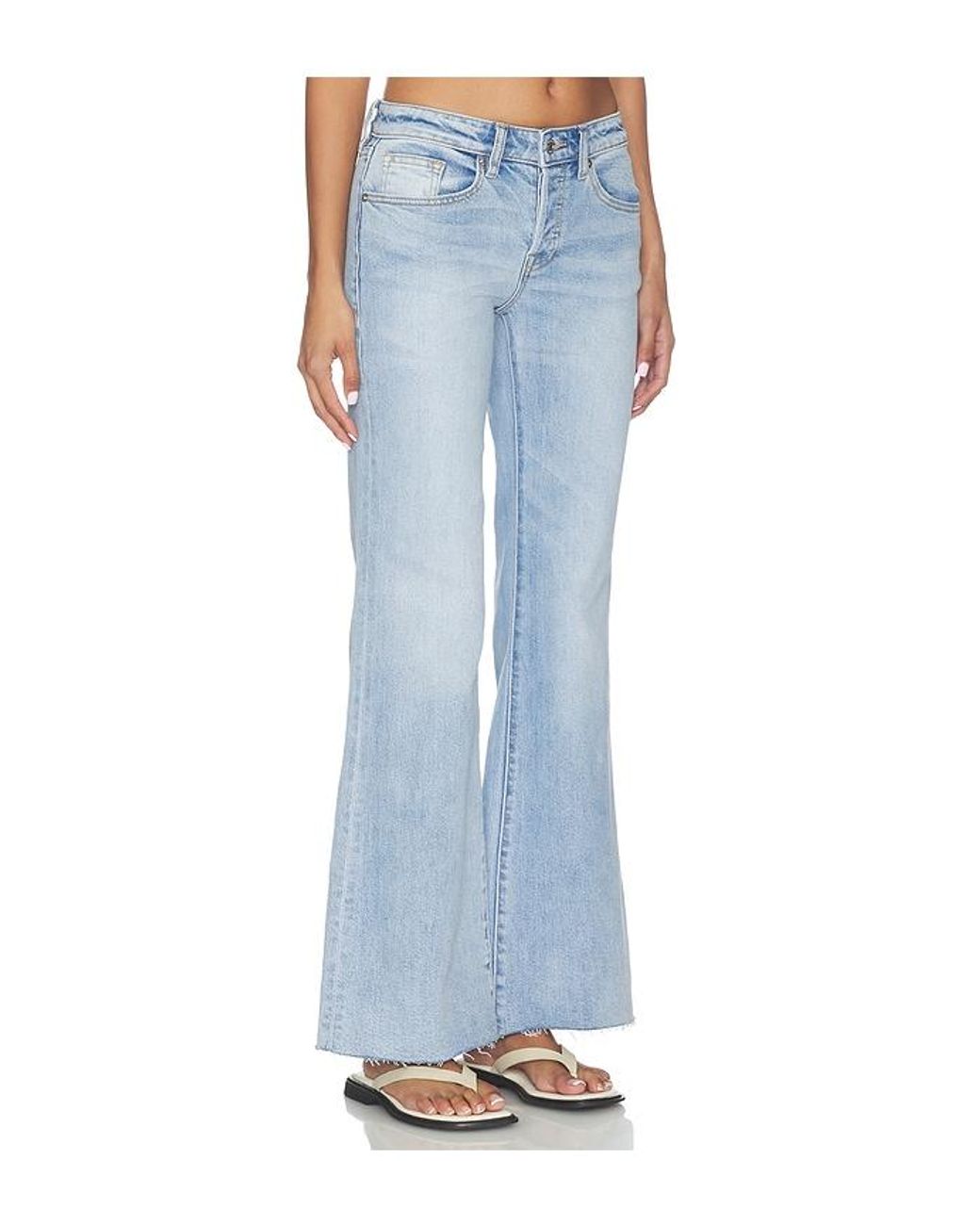 GOOD AMERICAN Blue Vintage Low Rise Relaxed Flare Jeans
