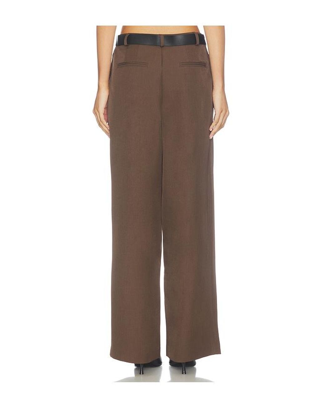 Source Unknown Brown Matteo Belted Tuck Trousers