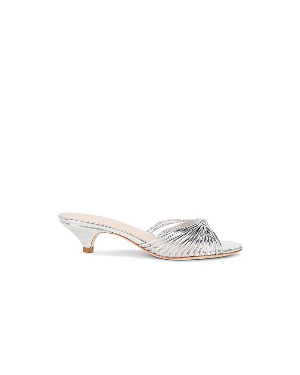 Loeffler Randall White Dixie Strappy Kitten Heel Sandal