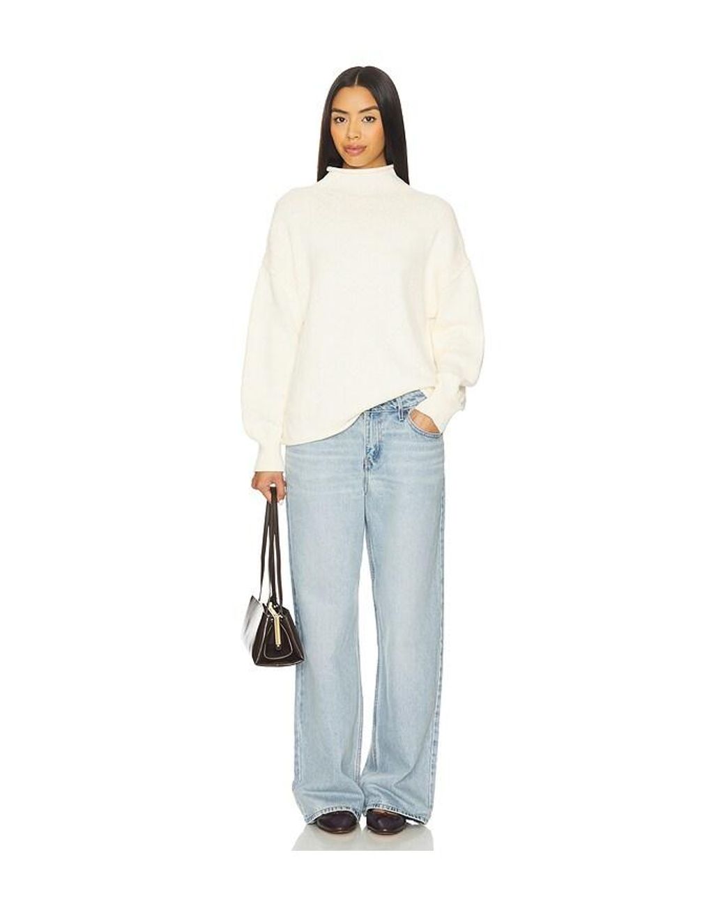 Free People White X We The Free Torres Roll Neck Sweater