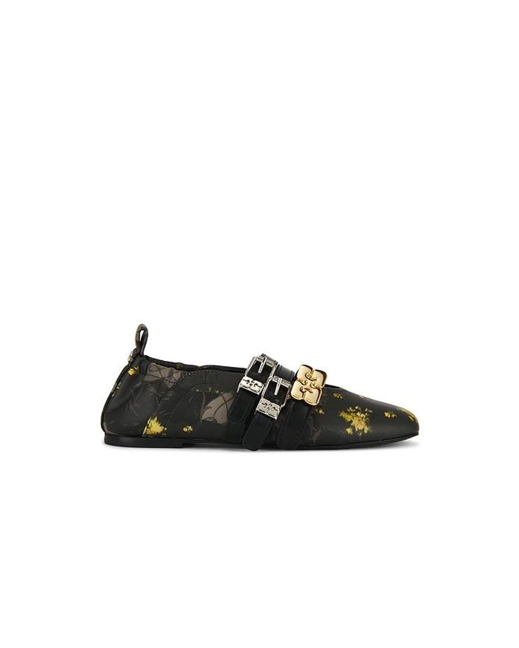 Ganni Black Sue Triple Ballerina