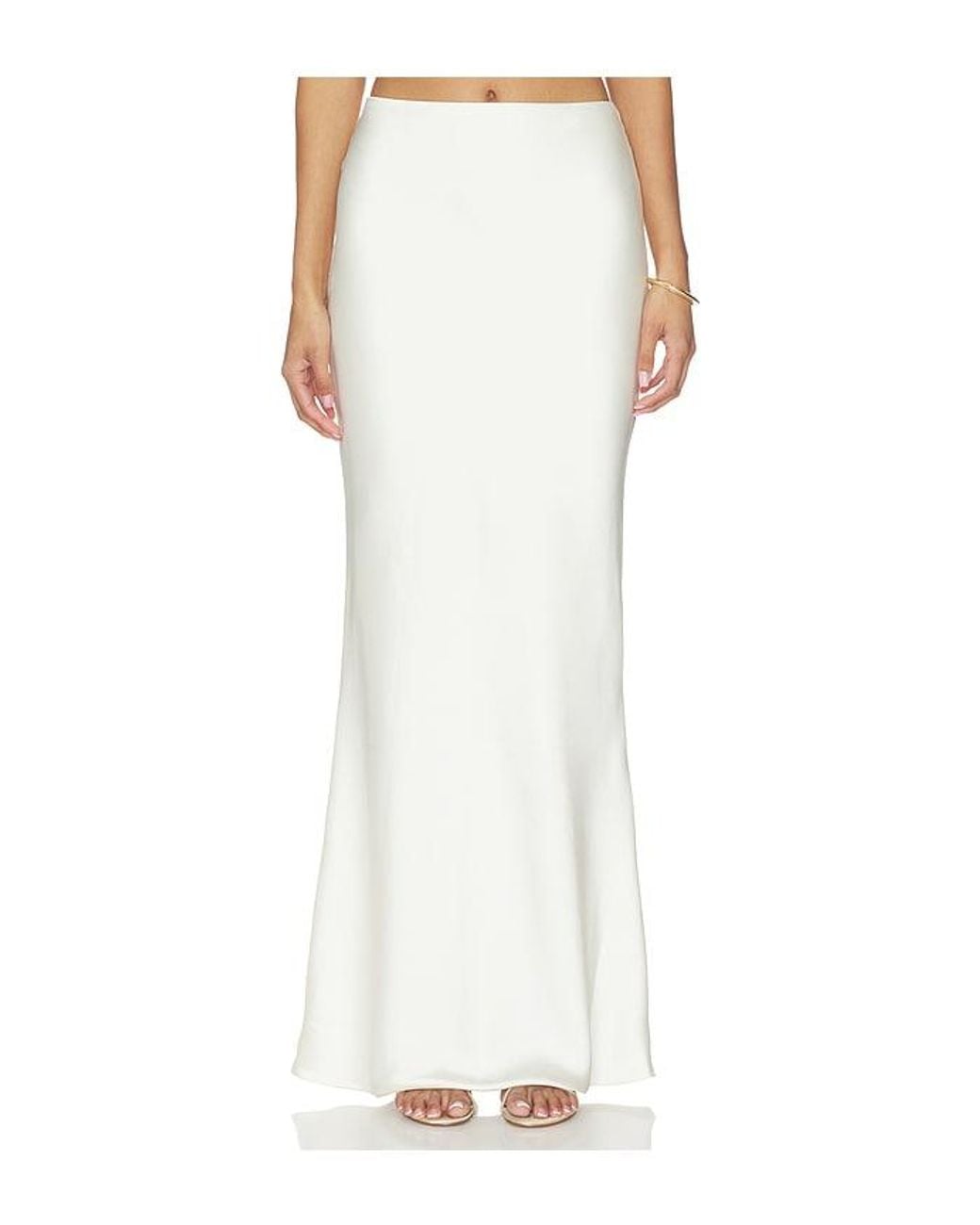 Norma Kamali White Bias Obie Skirt