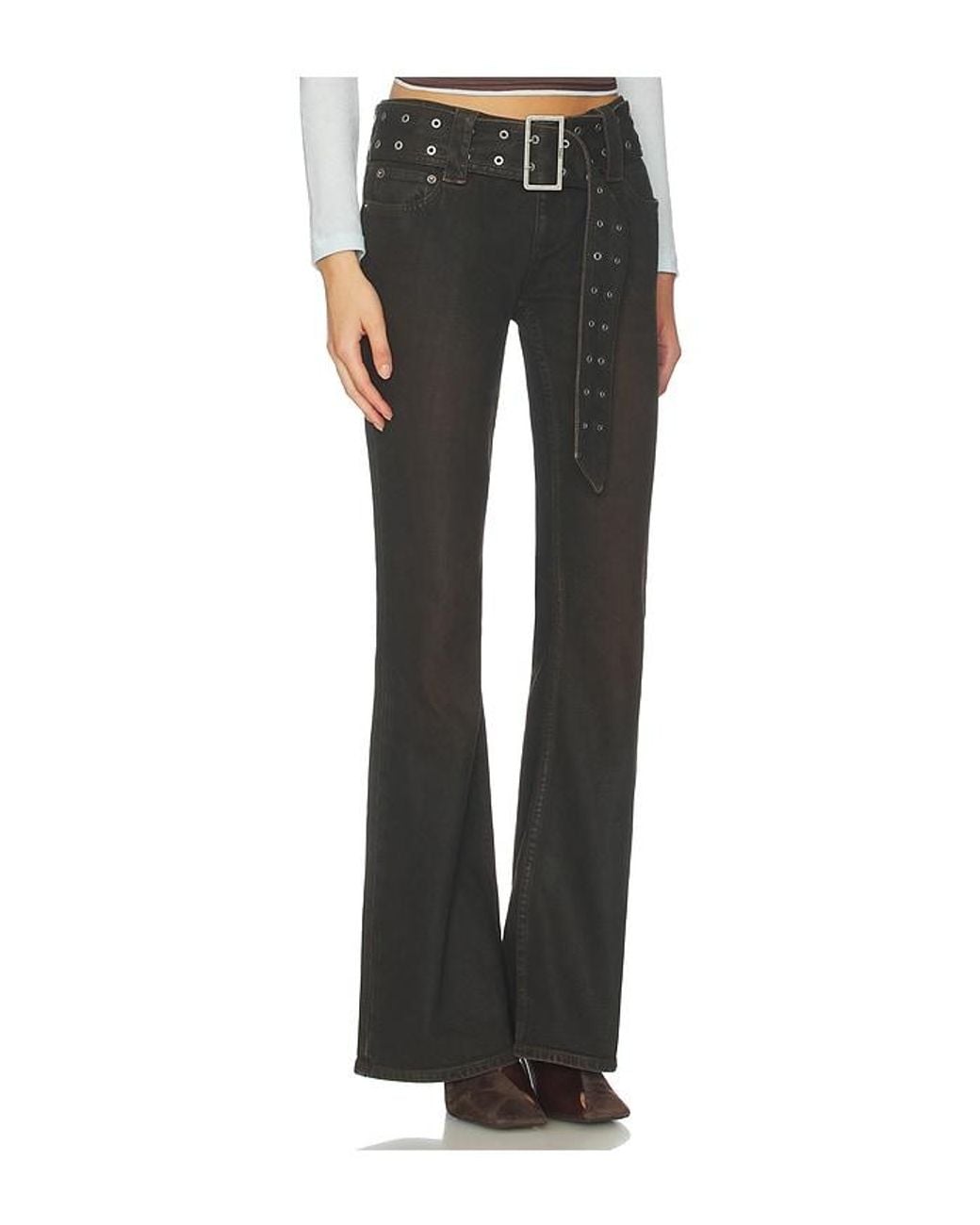 Ksubi Black Soho Lo Belted Flared
