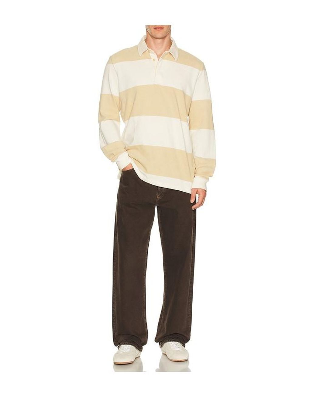 Marine Layer Natural Sueded Rugby Polo for men