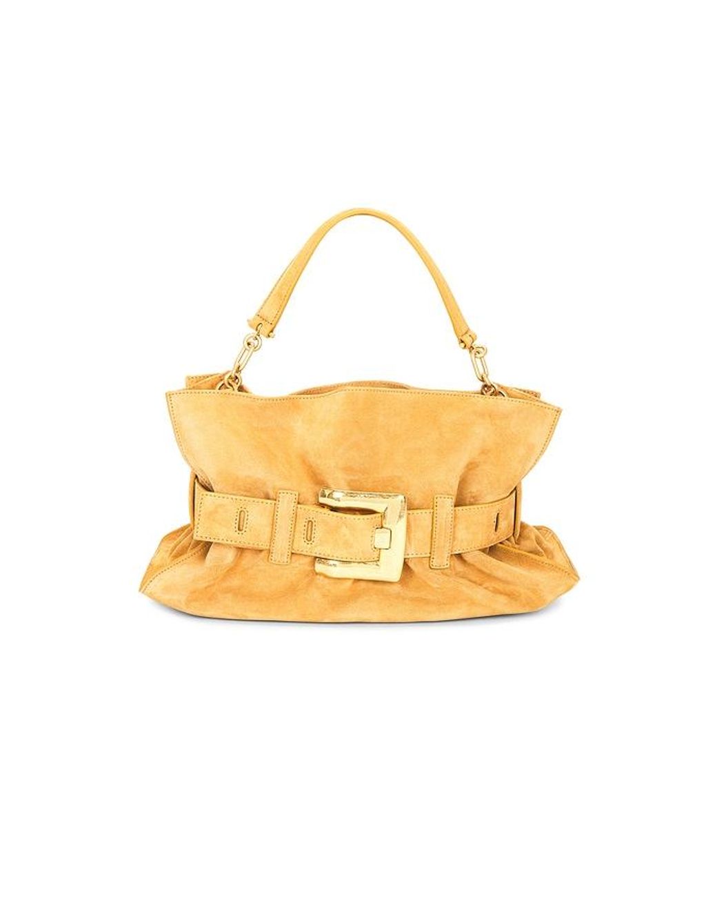 Balmain Metallic Medium Anthem Suede Bag