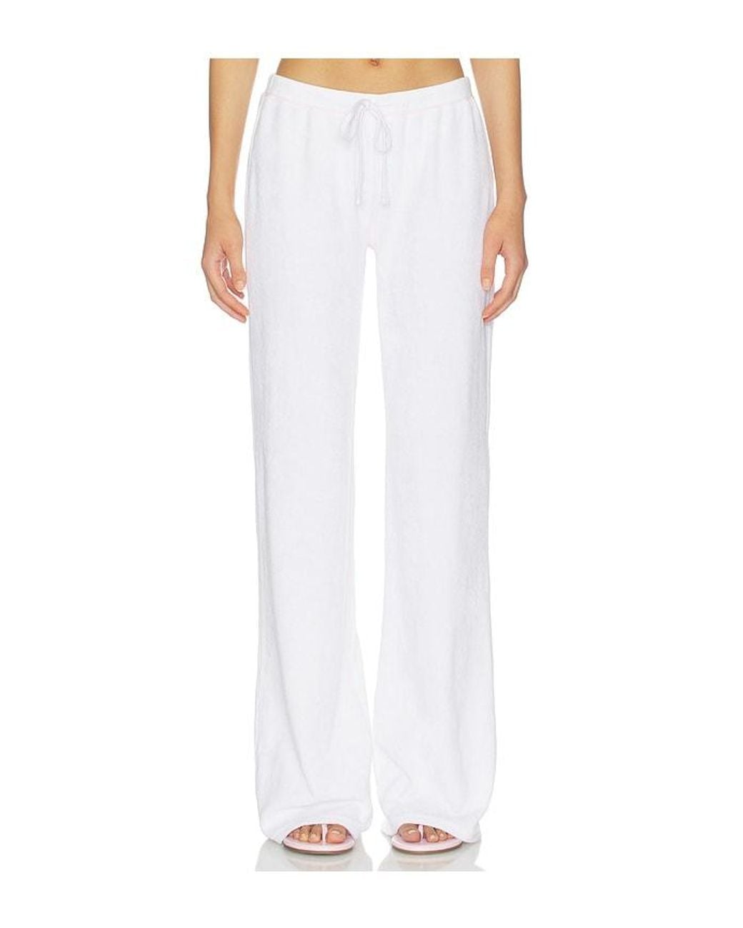 Frankie's Bikinis White X Devon Lee Carlson Robertson Terry Pant