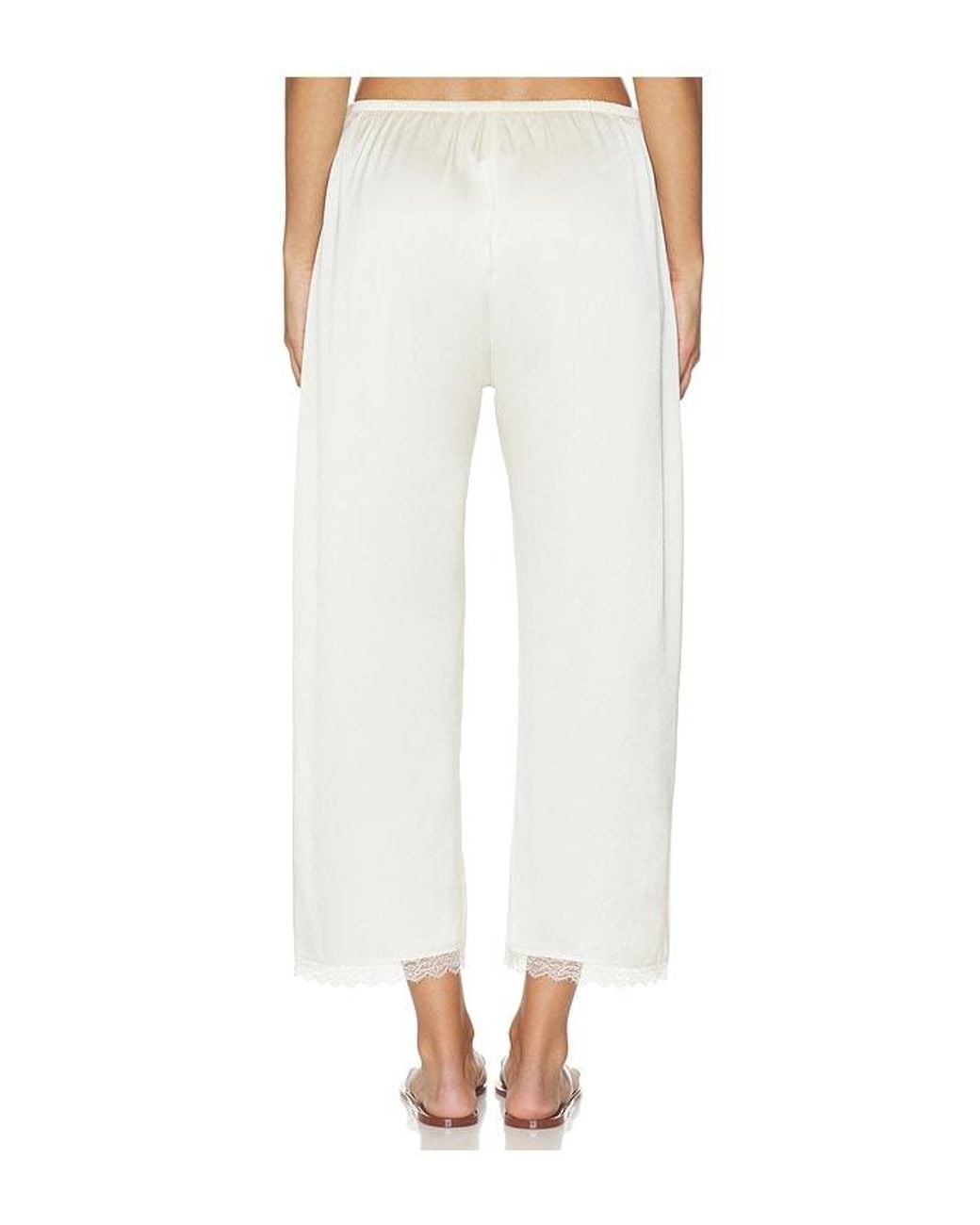 Leset White Barb Lace Crop Pant