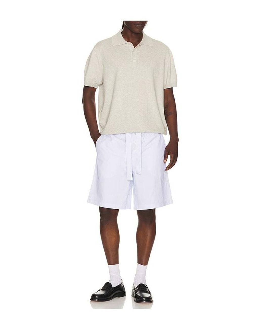 KROST White Cotton Stripe Short for men