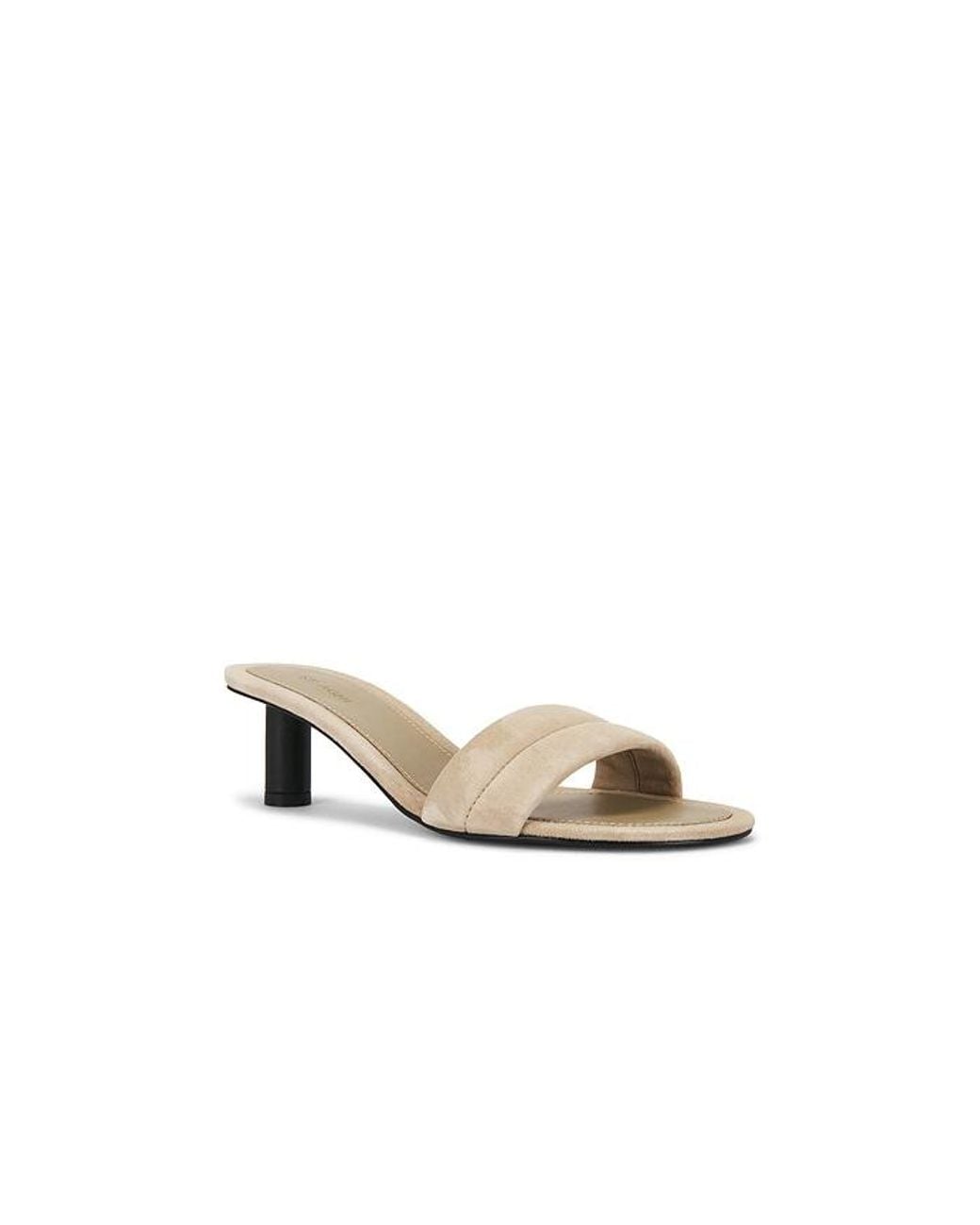 St. Agni White Suede Stitch Detail Heel