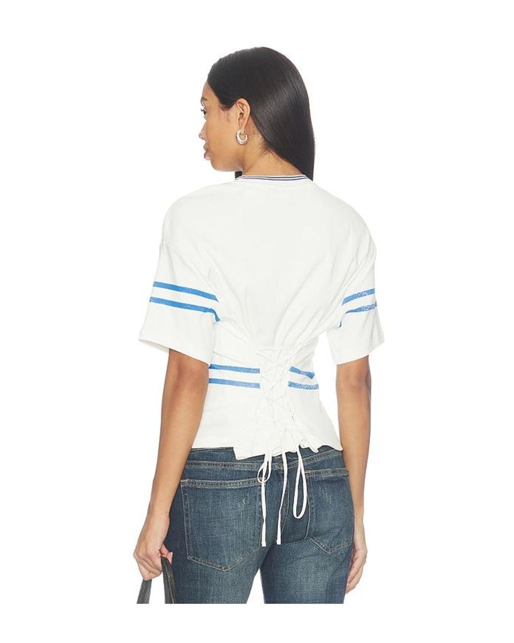 OFF SEASON White Femme Lace-Back Graphic Tee