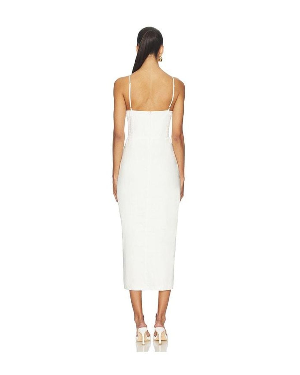 Amanda Uprichard White Abby Midi Dress