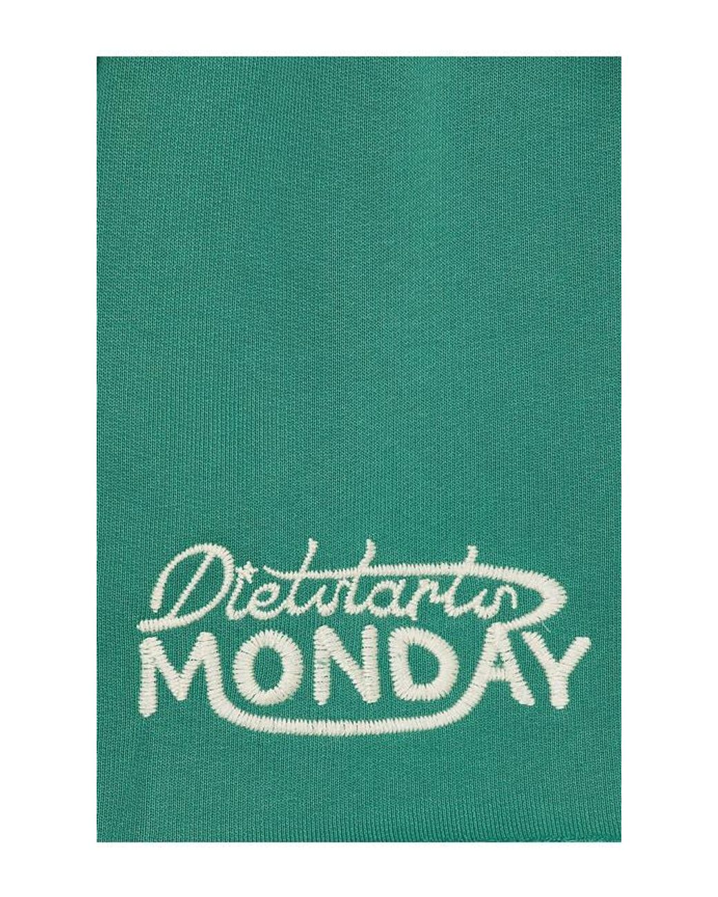 DIET STARTS MONDAY Green Fleece Panel Shorts for men