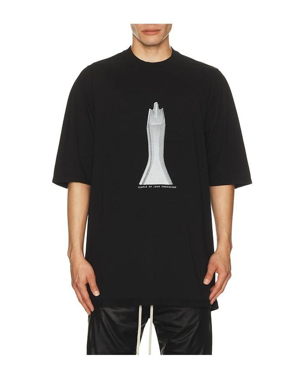 Rick Owens Black Sister Graphic Jumbo Short Sleeve T for men