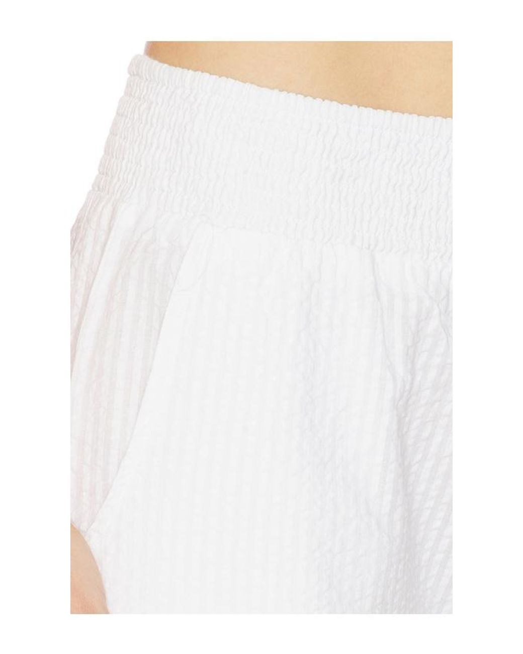 Bobi White Wide Leg Pant Smocked