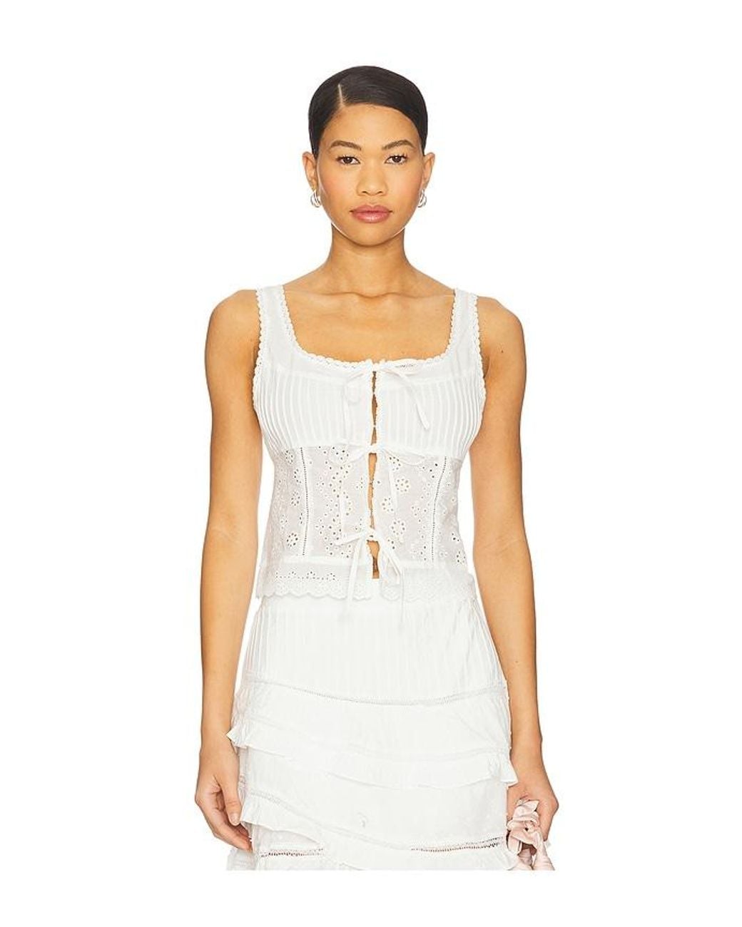 Astr White Kensley Top