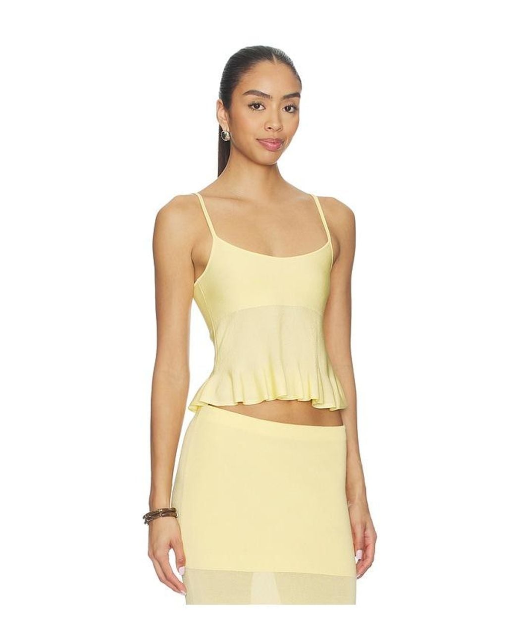 Lovers + Friends Yellow Delia Knit Tank