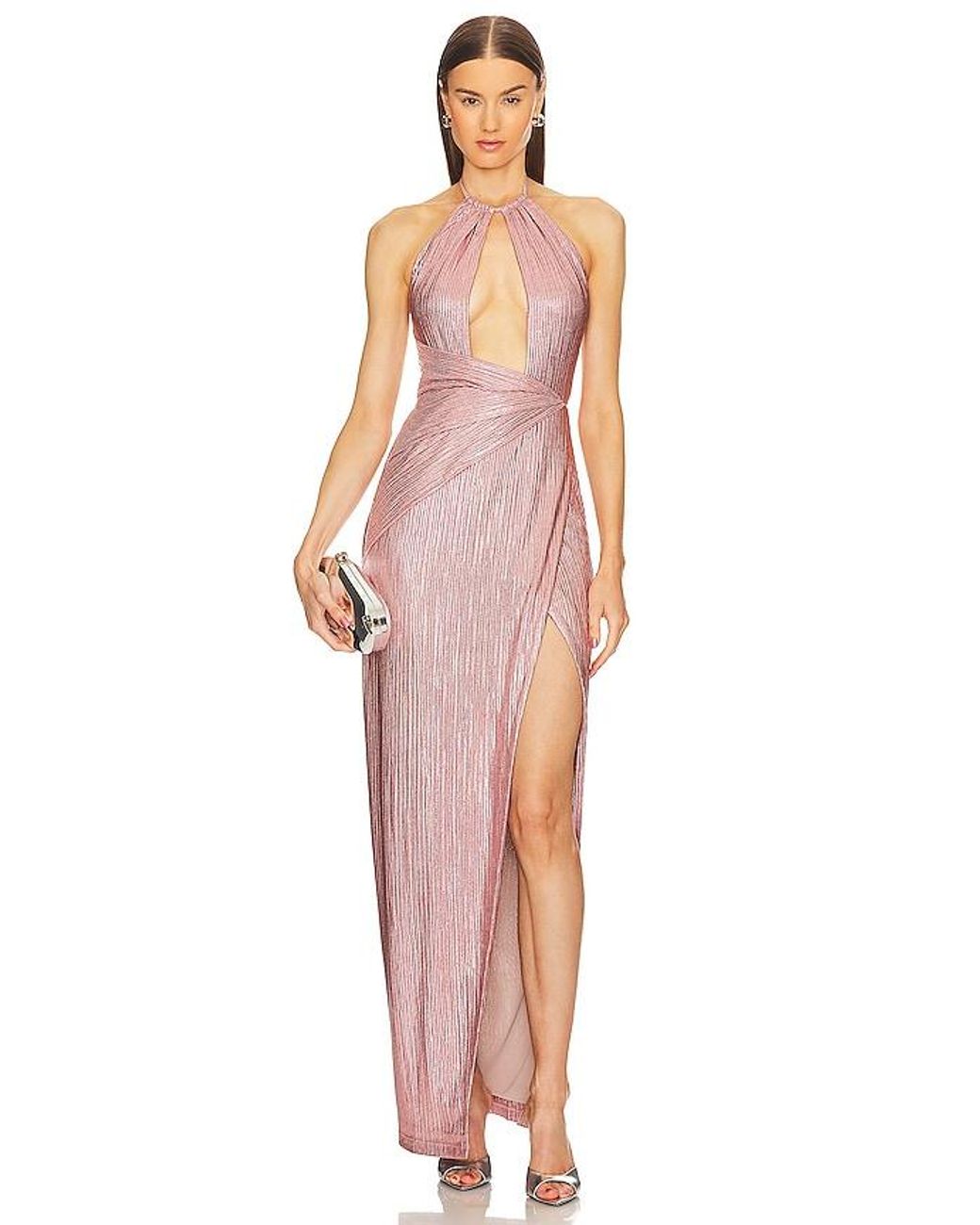 Alai Gown Michael Costello Pink Dress X REVOLVE Alai Gown In Mauve, Michael  Costello Elegant Pink