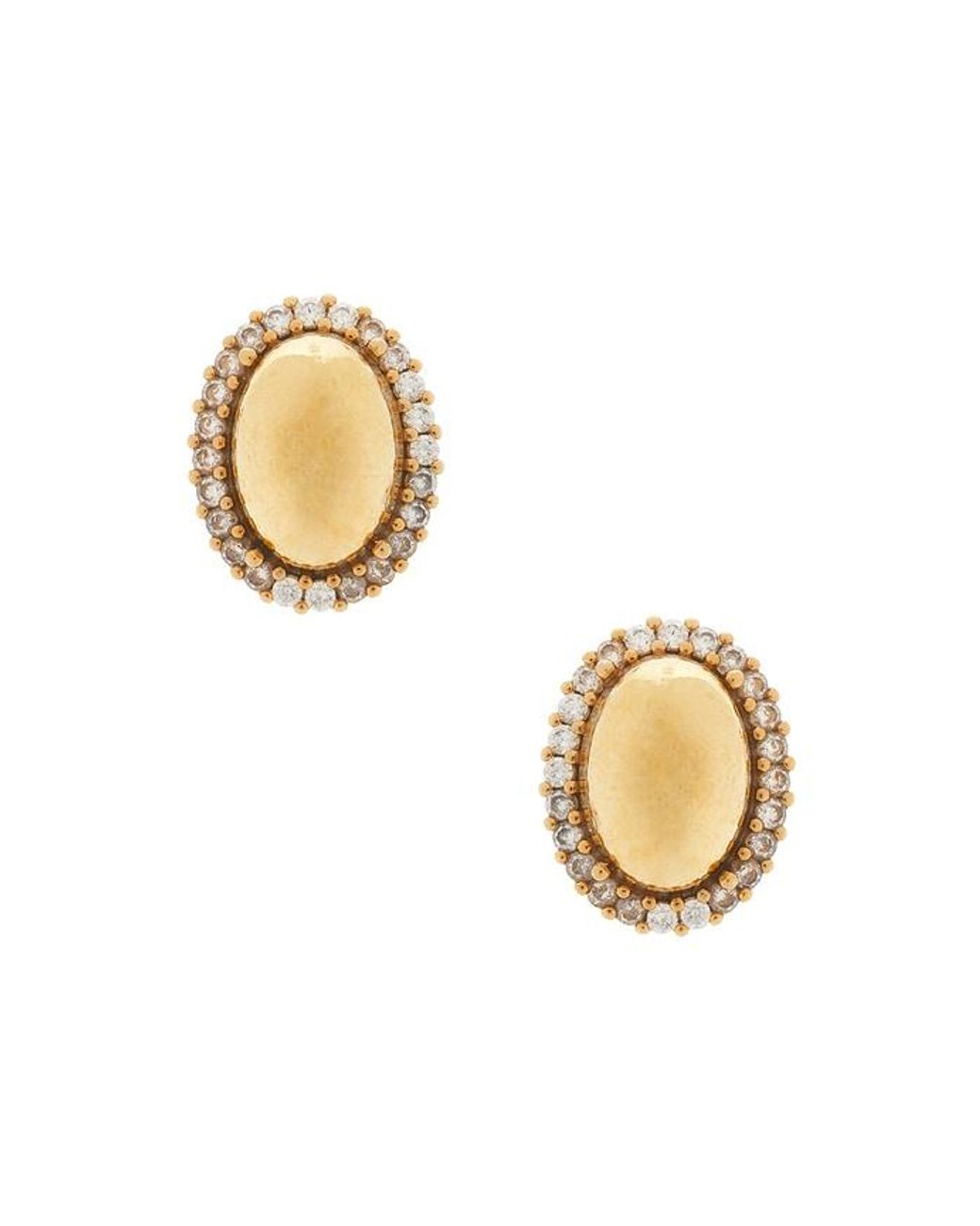 Anton Heunis Metallic Clasp Oval Stud Earrings