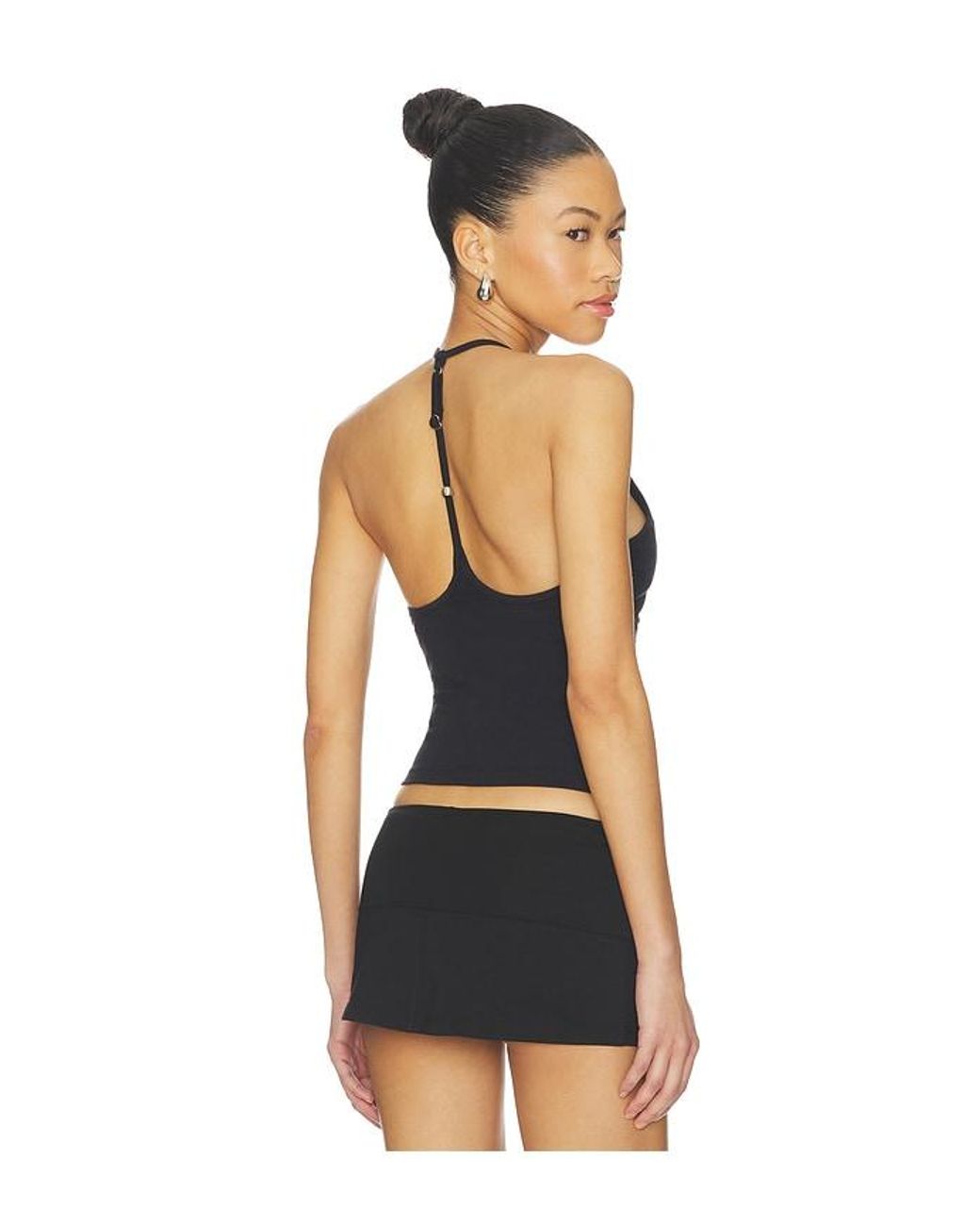Frankie's Bikinis Black X Jennie Chantal Halter Cotton Jersey Top