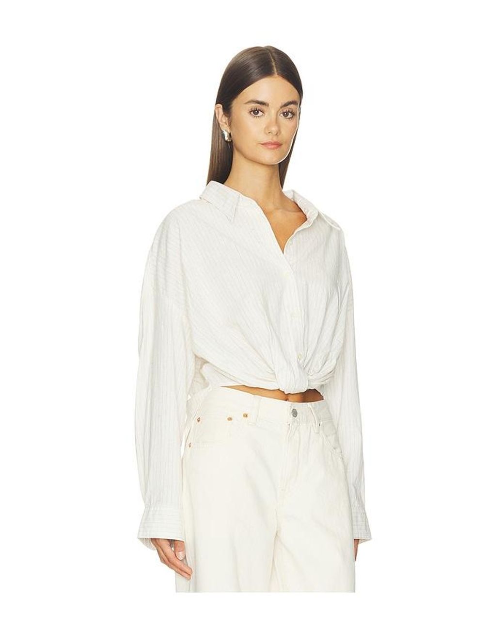 Denimist White Twisted Front Shirt