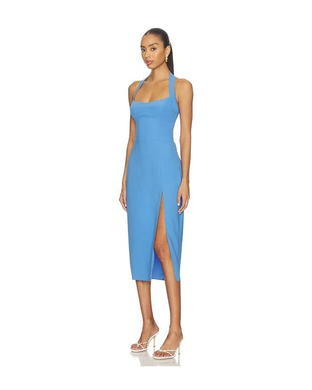 Amanda Uprichard Blue Antonella Midi Dress
