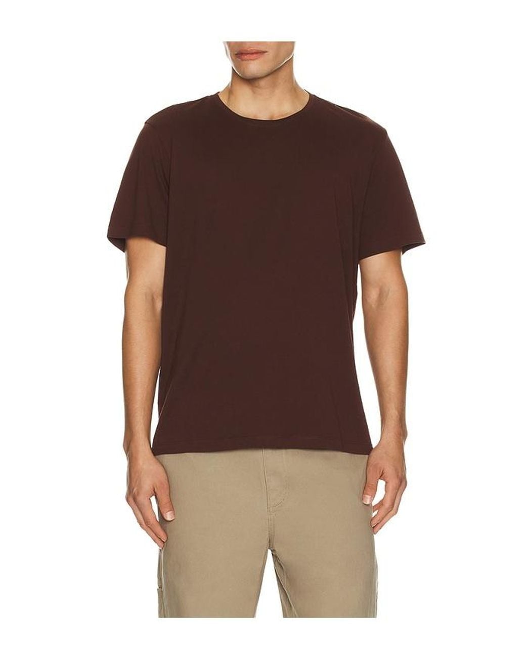 PAIGE Brown Sorden Crew Neck Tee for men