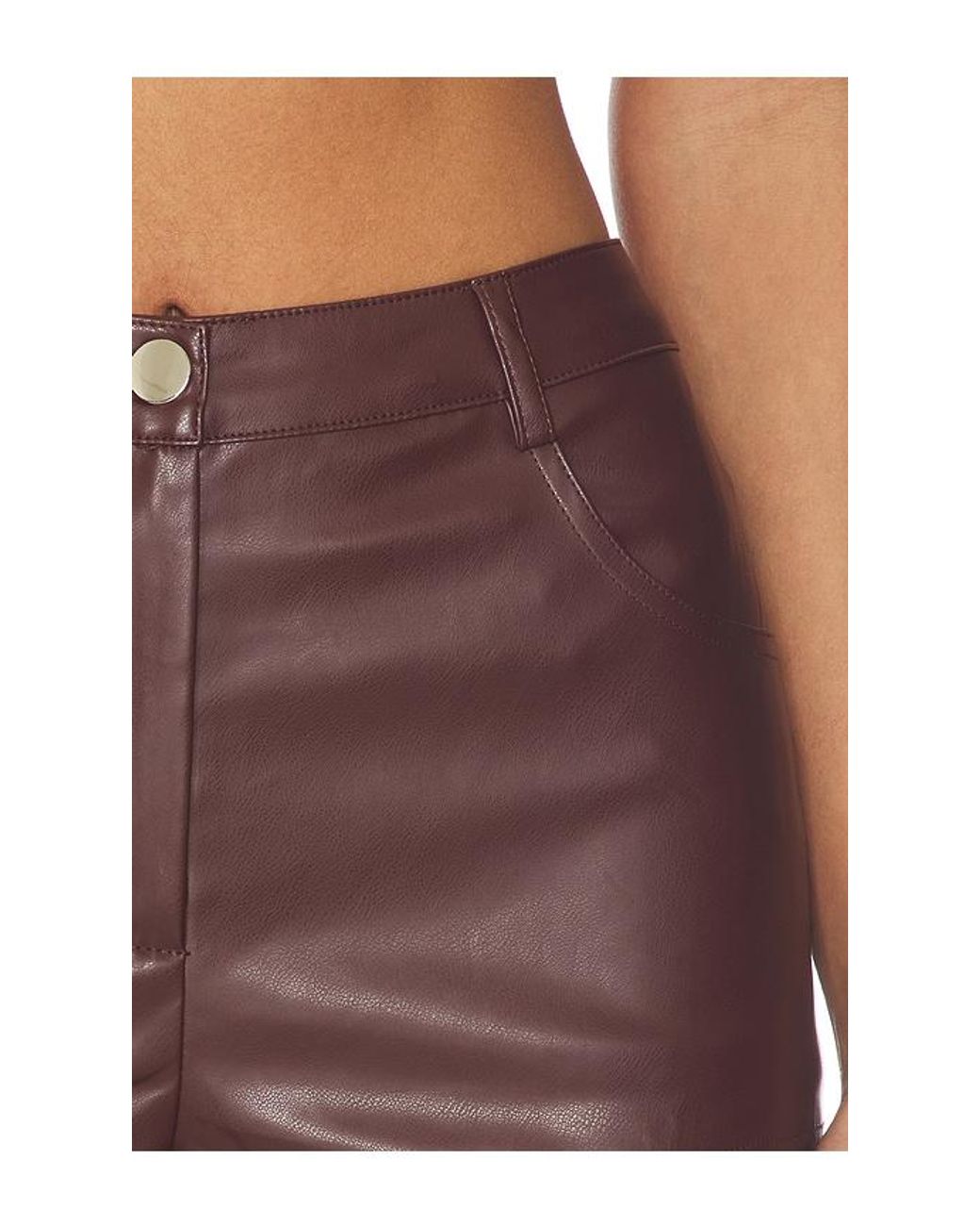 superdown Brown Kayla Faux Leather Short Set