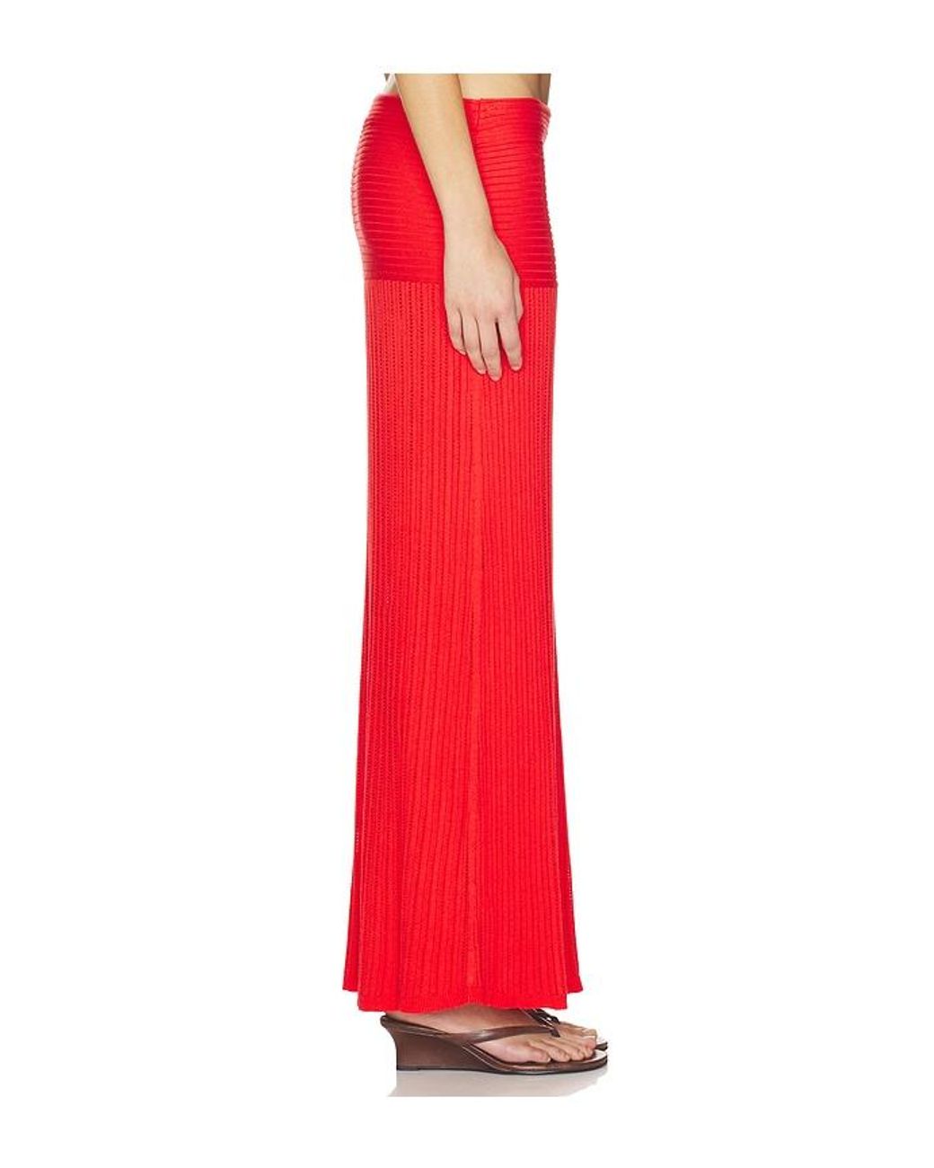 Lovers + Friends Red Shania Pointelle Maxi Skirt