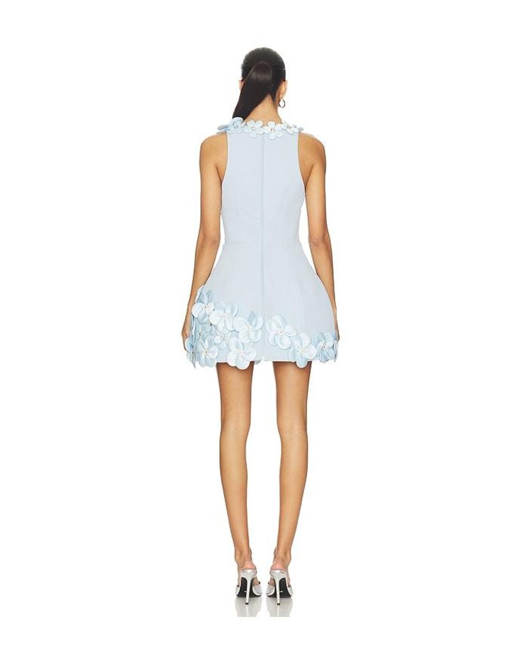 Bronx and Banco White Estelle Floral V-Neck Mini Dress