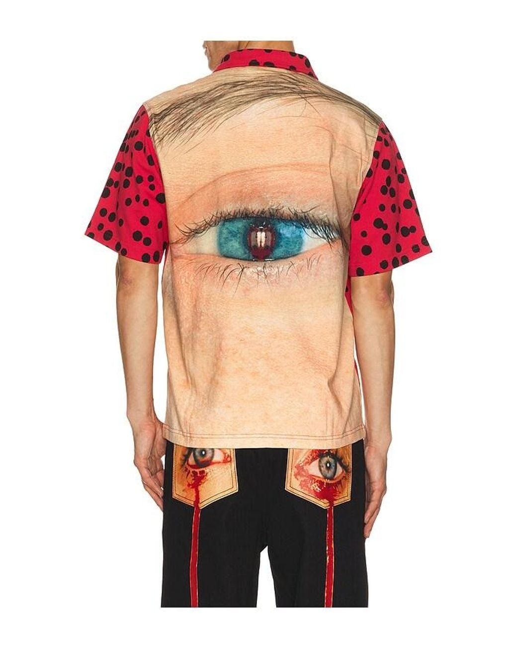 Pleasures Red Bug Eye Button Up Shirt for men